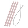 MinikOiOi Flexi Straws - 3 pcs & Brush - Pinky Pink